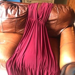 Wrap, multiwear, bridesmaid dress in burgundy/wine